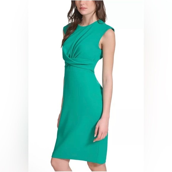 CALVIN KLEIN Calvin Klein Twist-Front Sheath Dress Size 12 New - Picture 2 of 8